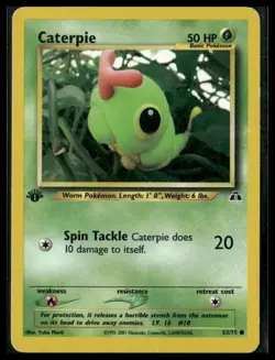 Pokemon Neo Discovery #53/75 Caterpie Common 1st Edition MP - Image 1