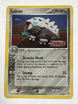 Pokemon TCG Lairon 32/108 EX Power Keepers |Reverse Holo Stamped | MP - Image 1