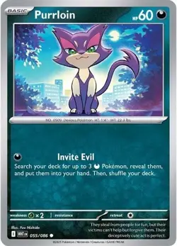 Purrloin WHT 055/086 Pokemon SV: White Flare Common Normal EN NM - Image 1