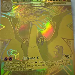 Pokemon TCG Phantasmal Flames Mega Charizard X Ex Gold Hyper Rare 130/094 MP - Image 2