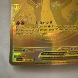 Pokemon TCG Phantasmal Flames Mega Charizard X Ex Gold Hyper Rare 130/094 MP - Image 3