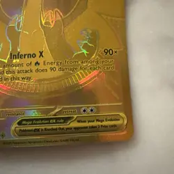 Pokemon TCG Phantasmal Flames Mega Charizard X Ex Gold Hyper Rare 130/094 MP - Image 4