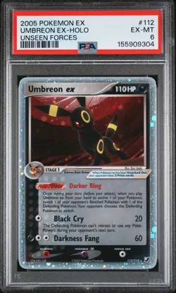 Umbreon EX - Pokemon Unseen Forces #112 PSA 6.0 - Image 1