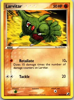 Larvitar 61/115 Common Unseen Forces Pokemon Near Mint - Image 1