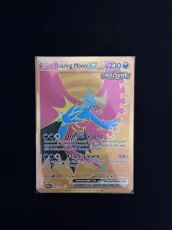 Pokemon Roaring Moon EX Hyper Rare Full Art Paradox Rift 262/182 Gold - Image 1
