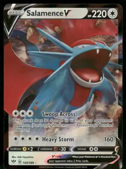 Salamence V 143/189 Ultra Rare Holo NM Pokemon SWSH03: Darkness Ablaze - Image 1