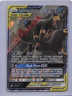 Umbreon & Darkrai GX 125/236 Holo GX Rare Unified Minds Pokemon Near Mint - Image 1
