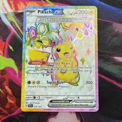 Pokemon Scarlet Violet Surging Sparks Full Art Pikachu EX SSP 219/192 NM/M Holo - Image 1