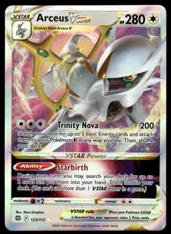 Pokemon TCG SWSH09: Brilliant Stars #123/172 Arceus VSTAR LP - Image 1
