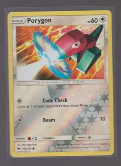 PORYGON 103/147 COMMON BURNING SHADOWS POKEMON REVERSE HOLO NEAR MINT - Image 1