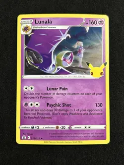 Lunala 015/025 Holo Rare Celebrations Pokemon Card - Image 1