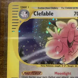 2002 Clefable - 7/165 - Pokemon TCG Expedition Holo Rare Card Vintage LP - Image 2