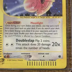 2002 Clefable - 7/165 - Pokemon TCG Expedition Holo Rare Card Vintage LP - Image 4