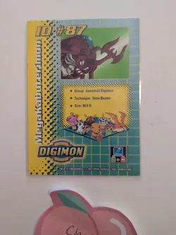 MegaKabuterimon ID #87 Digimon DP 400 Promo Toy Card Bandai 1999 Holographic - Image 3