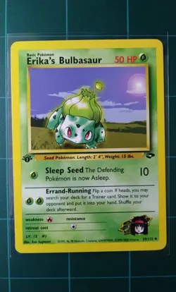 Pokemon Card Gym Challenge # 39 Erika's Bulbasaur 1st Edition First 2000 NM - Image 1