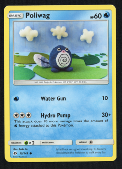 Poliwag 30/149 Regular SM Base Set | Asako Ito LP Pokemon Card - Image 1