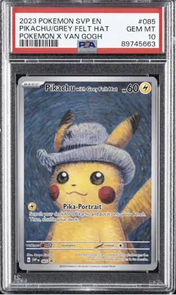 PSA 10 Pikachu with Grey Felt Hat SVP 085 Pokemon Van Gogh Graded Card - Image 1
