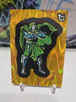 Doctor Doom 2025 Topps Marvel Comic Book Heroes Golden Ann. /150 Gold Raywave SP - Image 1