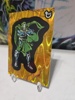 Doctor Doom 2025 Topps Marvel Comic Book Heroes Golden Ann. /150 Gold Raywave SP - Image 3