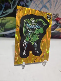 Doctor Doom 2025 Topps Marvel Comic Book Heroes Golden Ann. /150 Gold Raywave SP - Image 4