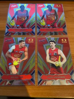 2025 AFL Select Footy Stars Luminous Thunderbolt Lot of 4 GOLD COAST Cards - Image 1