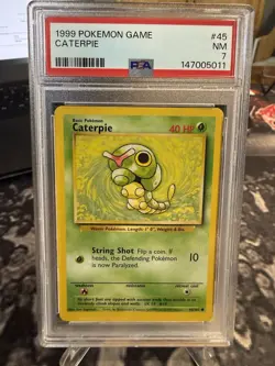 Pokemon TCG Base Set 1999 Caterpie 45/102 PSA 7 - Image 3