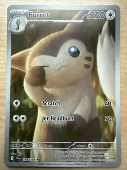Pokemon TCG Furret Illustration Rare Card 168/159 Sv09: Journey Together NM - Image 1