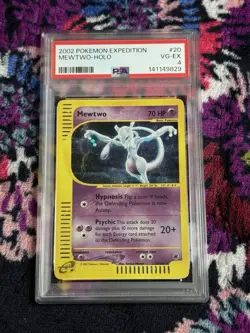 Pokemon 2002 Expedition Base Set Mewtwo Holo Rare PSA 4 20/165 English - Image 1