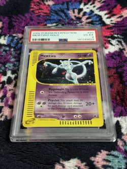 Pokemon 2002 Expedition Base Set Mewtwo Holo Rare PSA 4 20/165 English - Image 2
