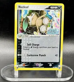 Nuzleaf 39/100 Stamped Pokemon EX Crystal Guardians Vintage Reverse Holo NM/LP - Image 2