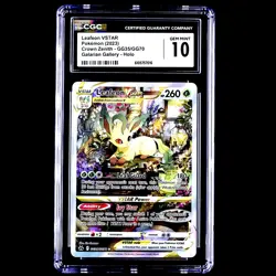 Leafeon VSTAR GG35/GG70 Crown Zenith: Galarian Gallery Holo 2023 CGC 10 GEM MINT - Image 1