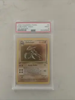 1999 POKEMON FOSSIL 1ST EDITION #9 KABUTOPS-HOLO PSA 9 9/62 - Image 1