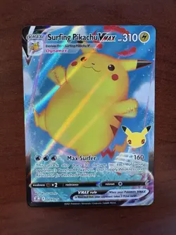 Pokemon, Surfing Pikachu VMAX 009/025, Celebrations, Holo Ultra Rare, 310 HP - Image 1