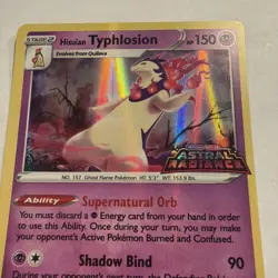 Hisuian Typhlosion 052/189 Pokemon Astral Radiance Stamped Gamestop Exclusive - Image 2