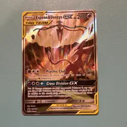 Pokemon Espeon & Deoxys GX SM Promo Holo Basic English SM240 260 HP - Image 1