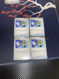 Pokemon Cards Super Rod Trainer 4 Card Playset 188/193 Paldea Evolved Mint - Image 1