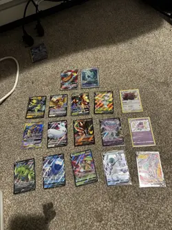 Pokemon Card Full Art Ultra Rare Bundle With Multiple Types Of Cards. - Image 1