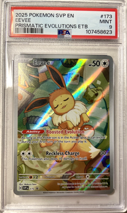 Eevee #173 PSA 9 Mint Holo Prismatic Evolutions ETB Promo Pokemon Card - Image 1