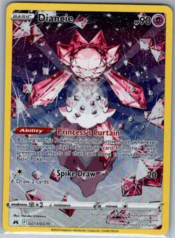 Diancie GG13/GG70 Crown Zenith: Galarian Gallery - Pokemon Card - NM - Image 1