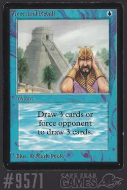 Ancestral Recall - #9571, Moderate Play, English, Beta - Image 1