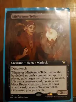 MTG Misfortune Teller (Extended Art) – Streets of New Capenna Commander Magic Ca - Image 1