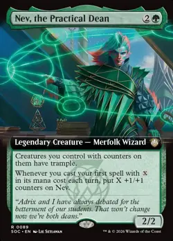 Nev, the Practical Dean ** Extended Art ** #89 - CMR: Secrets of Strixhaven MTG - Image 1