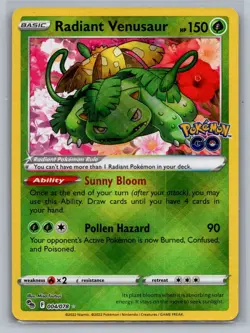 Radiant Venusaur 004/078 Radiant Rare Pokemon GO Pokemon Near Mint - Image 1