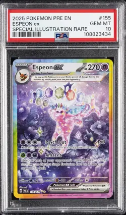 2025 POKEMON PRE EN-PRISMATIC EVOLUTIONS #155 ESPEON EX PSA 10 - Image 1