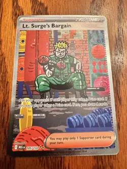 Pokemon Lt. Surge's Bargain 185/132 Me01 Mega Evolution Illustration Rare Holo … - Image 1
