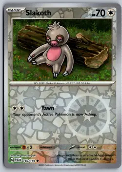 Slakoth 160/193 Common Paldea Evolved Pokemon Reverse Holo Near Mint - Image 1