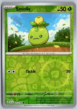 Smoliv 020/198 Common Scarlet & Violet Pokemon Reverse Holo Near Mint - Image 1