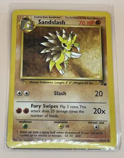 Sandslash 41/62 – WOTC Fossil Set Unlimited - LP - Vintage 1999 Pokemon TCG - Image 3
