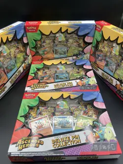 LOT OF 5 ✅ Pokemon TCG Ascended Heroes First Partners Deluxe Pin Collection Box - Image 1