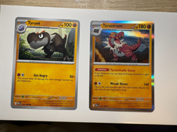 Pokemon TCG BOTH Tyrunt 044/088 and Tyrantrum 045/088 Perfect Order NM - Image 1